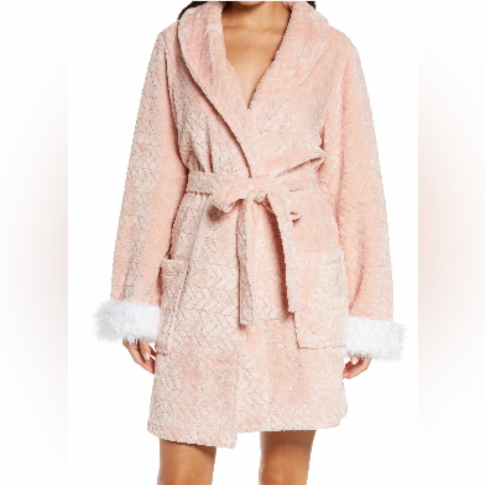 New Honeydew intimate Robe with Faux fur sleeve trim size XL/XXL new